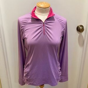 Athleta Purple and Pink Lightweight Quarter Zip Pullover Jacket Size M